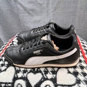 %Puma Roma Classic Men's Sz 13 Black White Sneakers / A 42